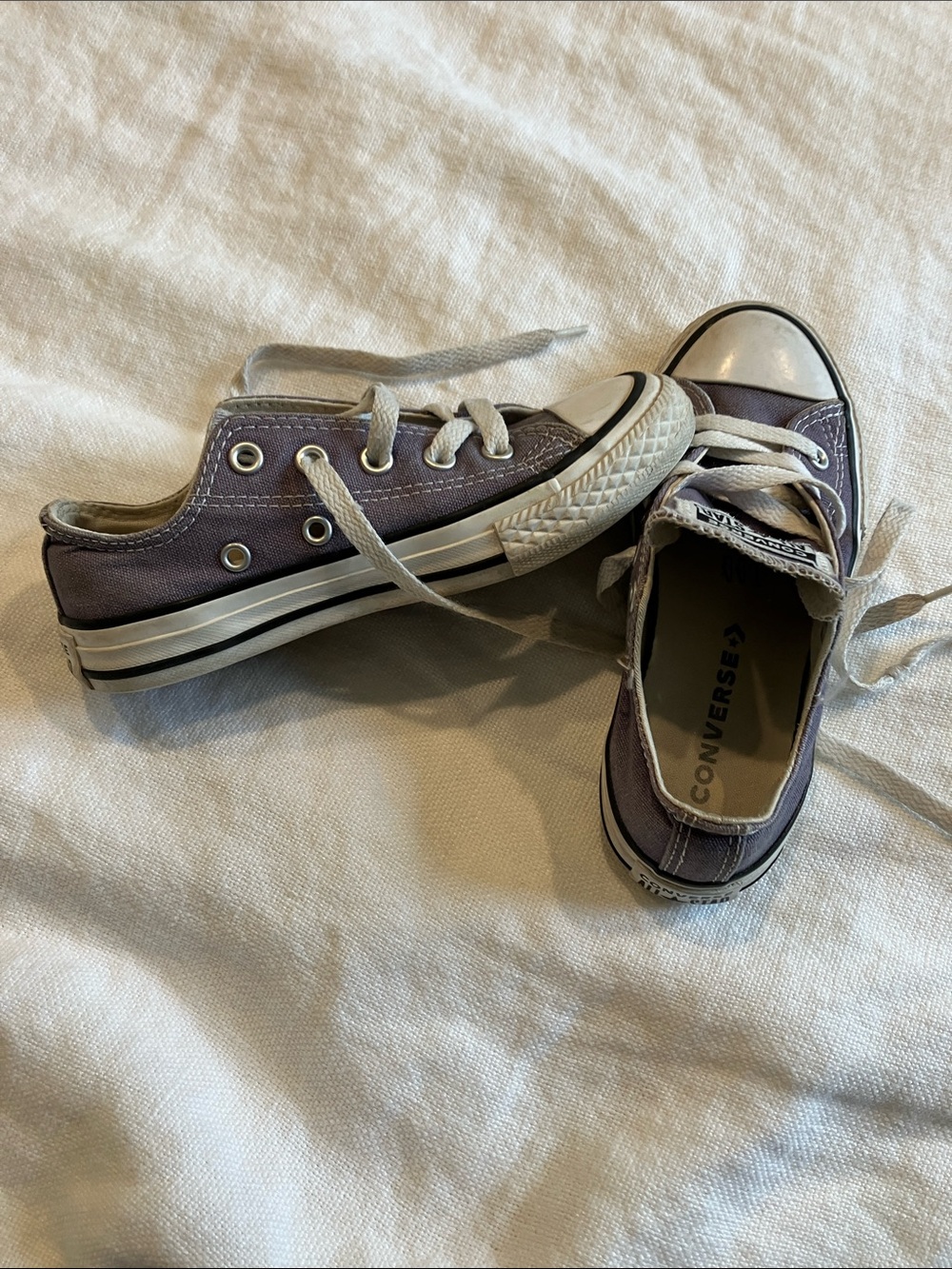 Converse Kids Low Top Canvas Sneakers in Lavender